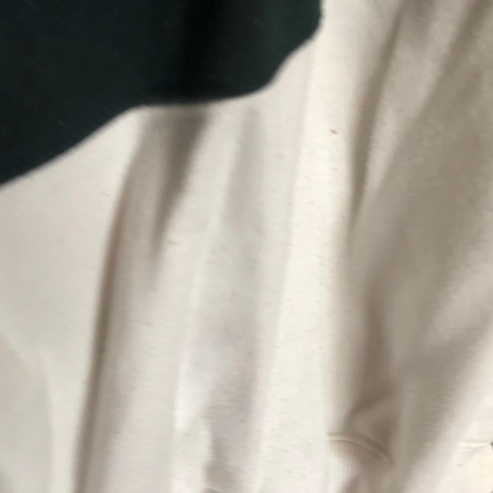 Men's Two-Tone White and Dark Green Sweater Henley